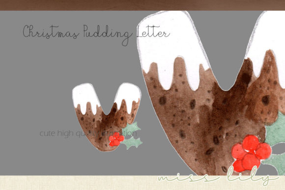 Download Christmas Pudding Letter V - Premium Resources