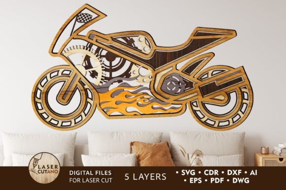 Download MOTO Laser Cut Wooden Wall Art for Biker - Wall art Collection